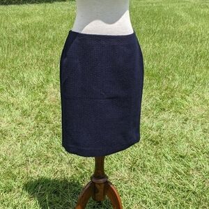 NWOT Grayson navy textured pencil skirt 8